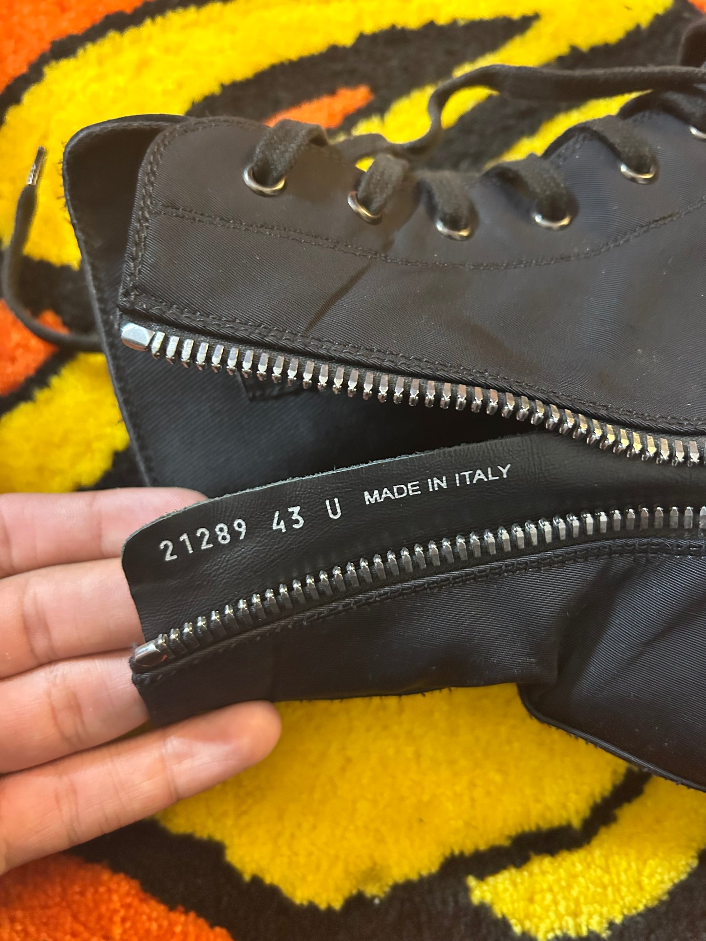 Rick Owens Triple Black Cargo Pocket Ramones (Size US10)