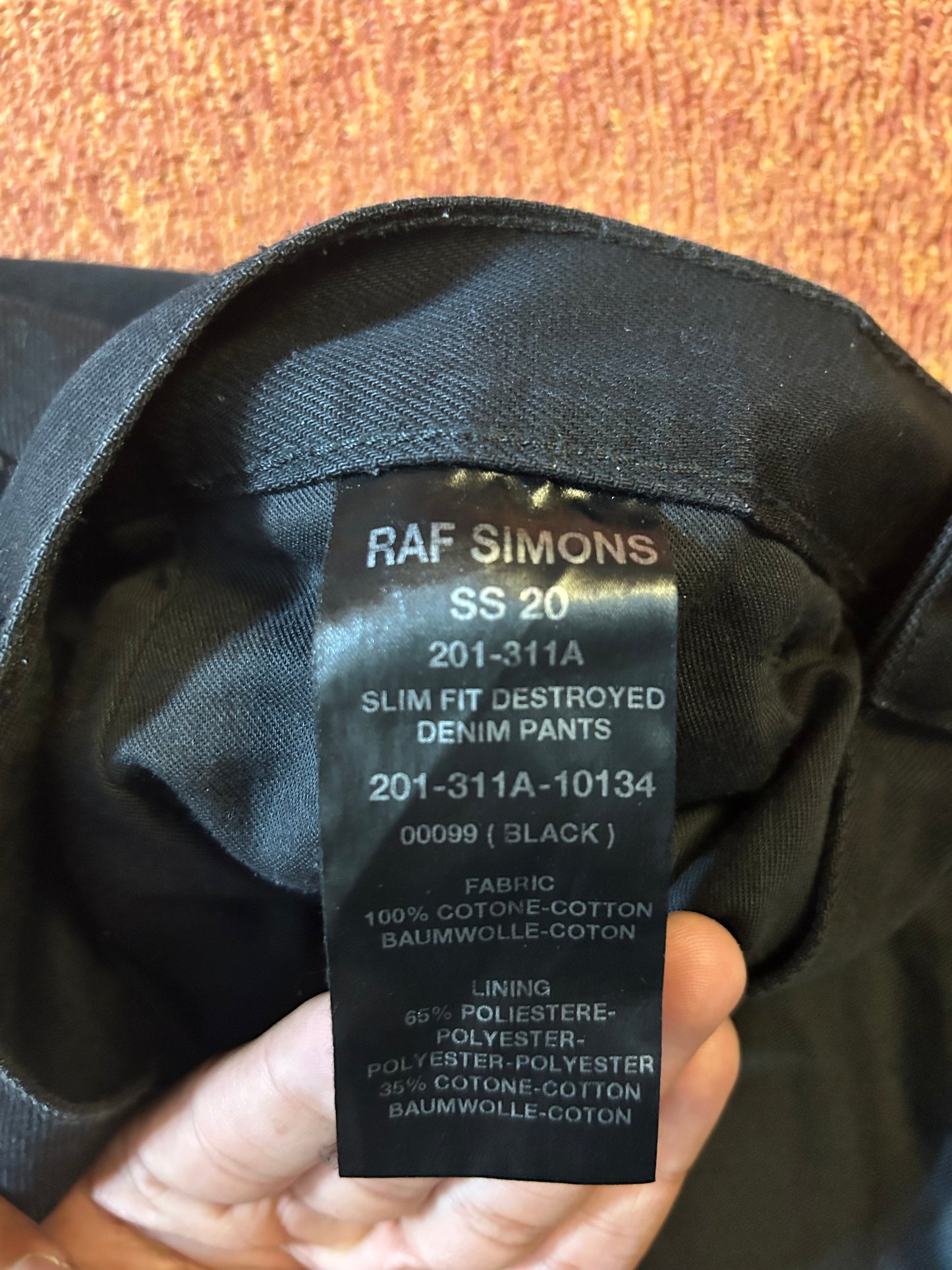 SS20 Raf Simons Destroyed Denim Pants