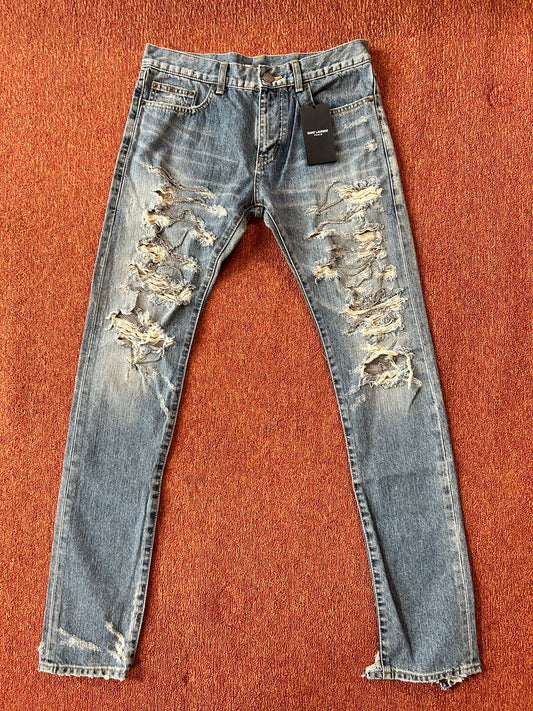 saint laurent fw2013 chain denim
