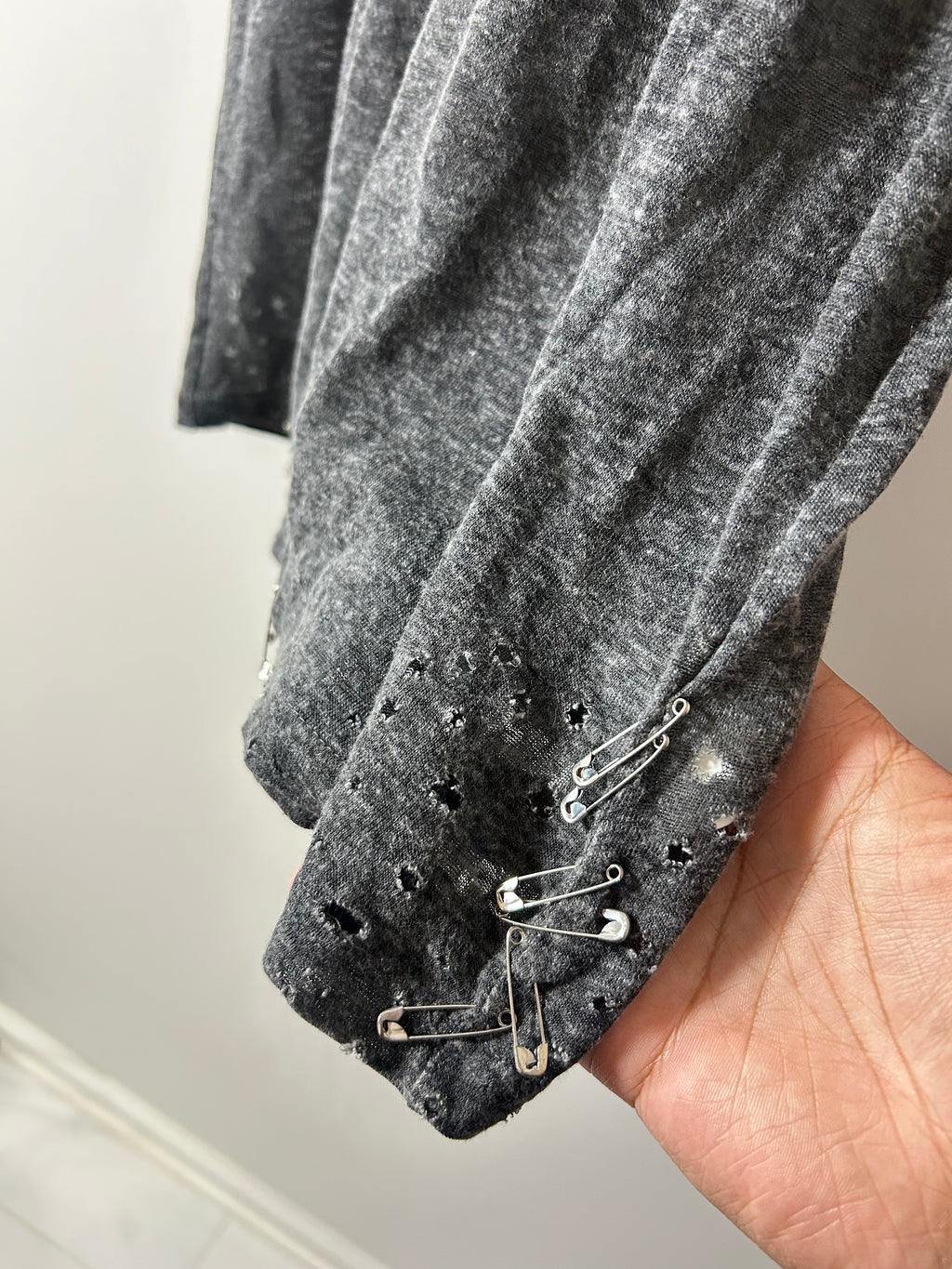 Balmain SS2011 Safety Pin Thrased Distressed Tank Top
