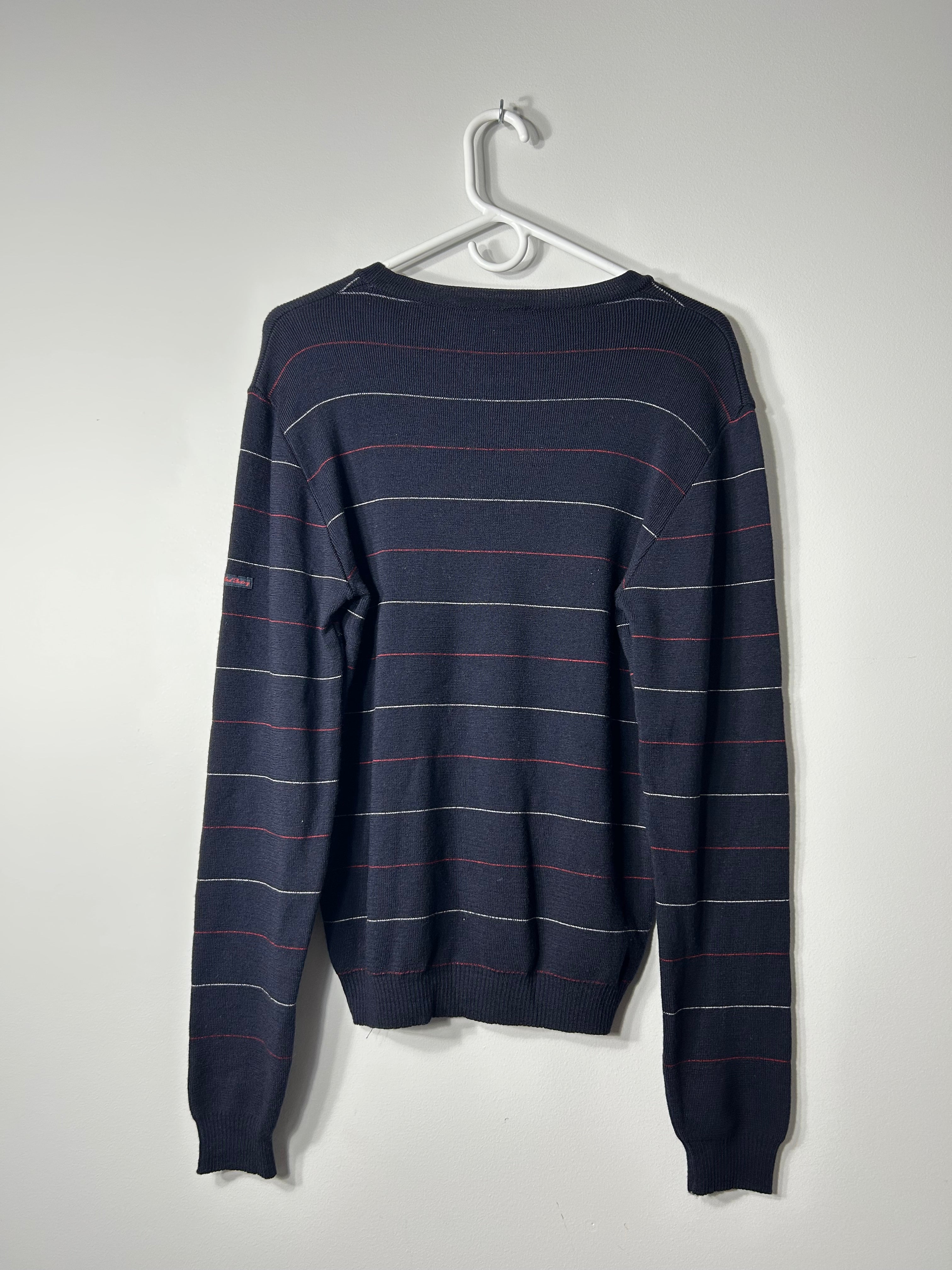 Raf Simons AW01 'Riot Riot Riot' Merino Wool Striped Knit Sweater