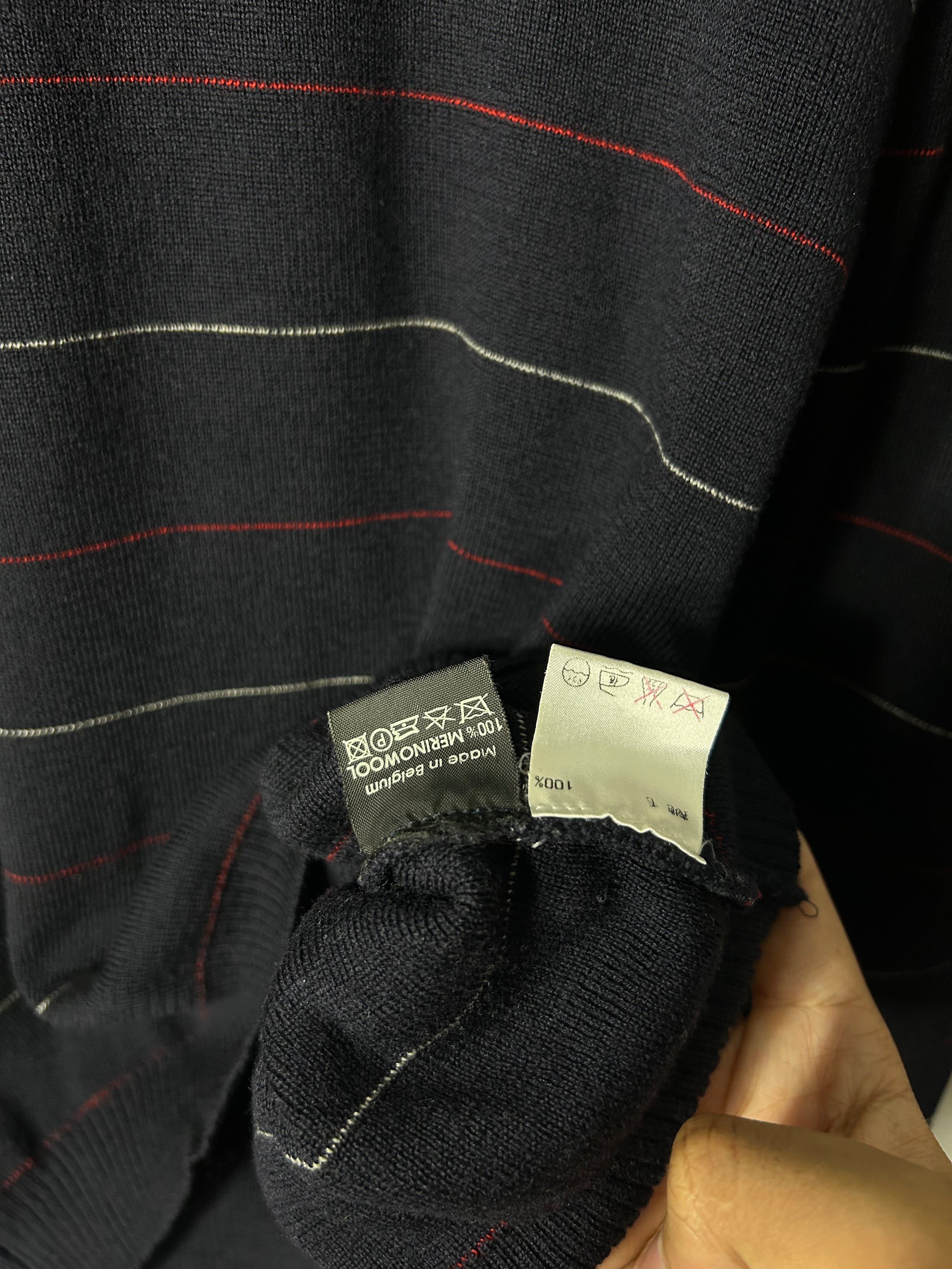 Raf Simons AW01 'Riot Riot Riot' Merino Wool Striped Knit Sweater