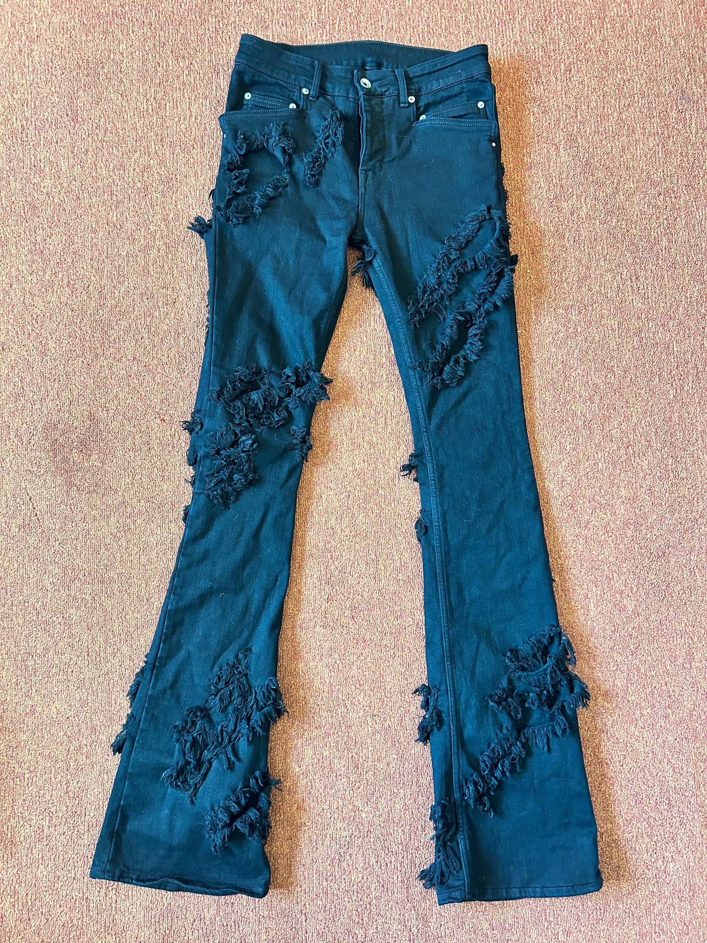 Rick Owens Slashed Tyrone Bootcut Jeans