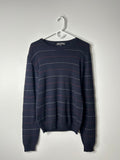 Raf Simons AW01 'Riot Riot Riot' Merino Wool Striped Knit Sweater