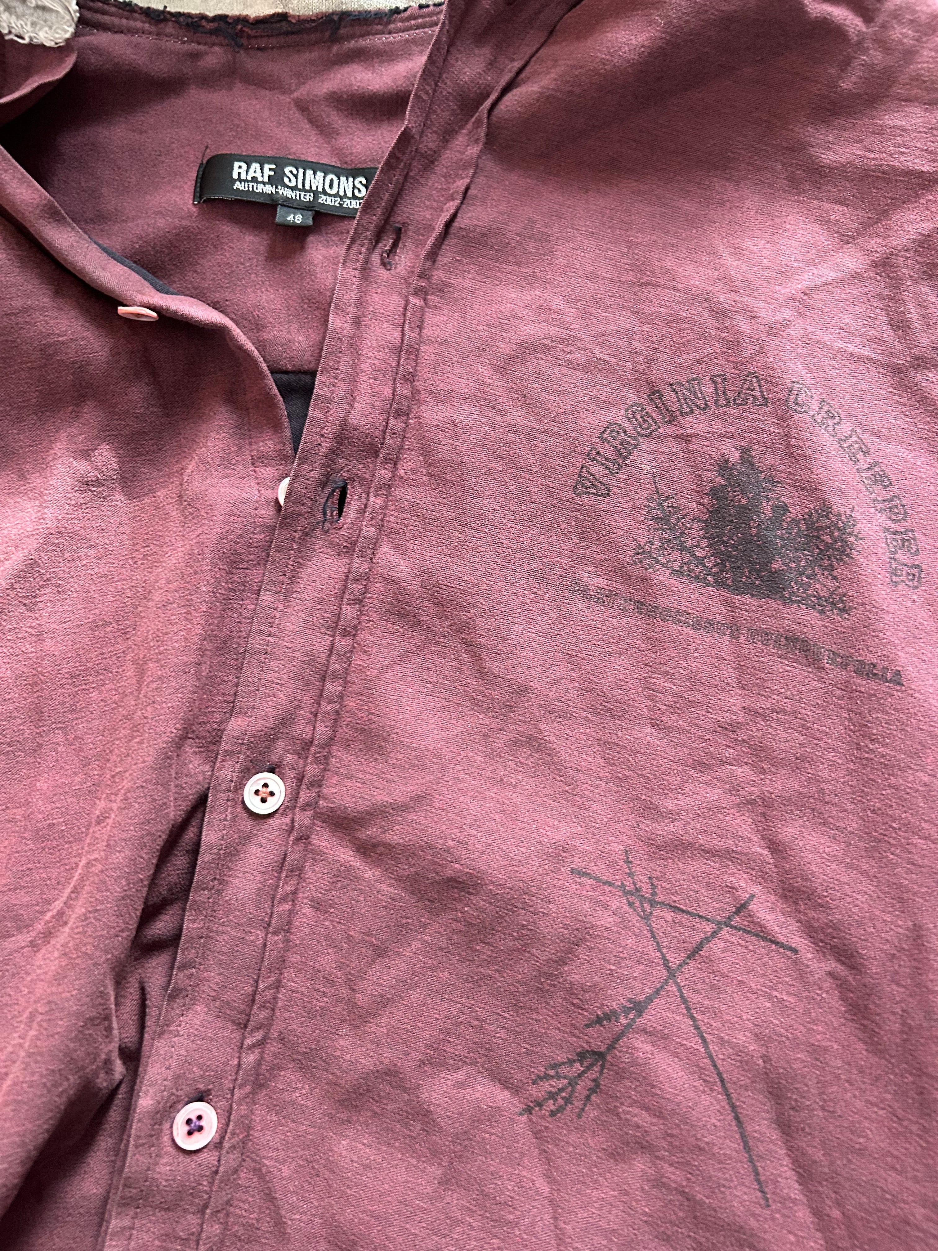 Raf Simon’s AW02 Virginia Creeper Sleeveless Button up hoodie