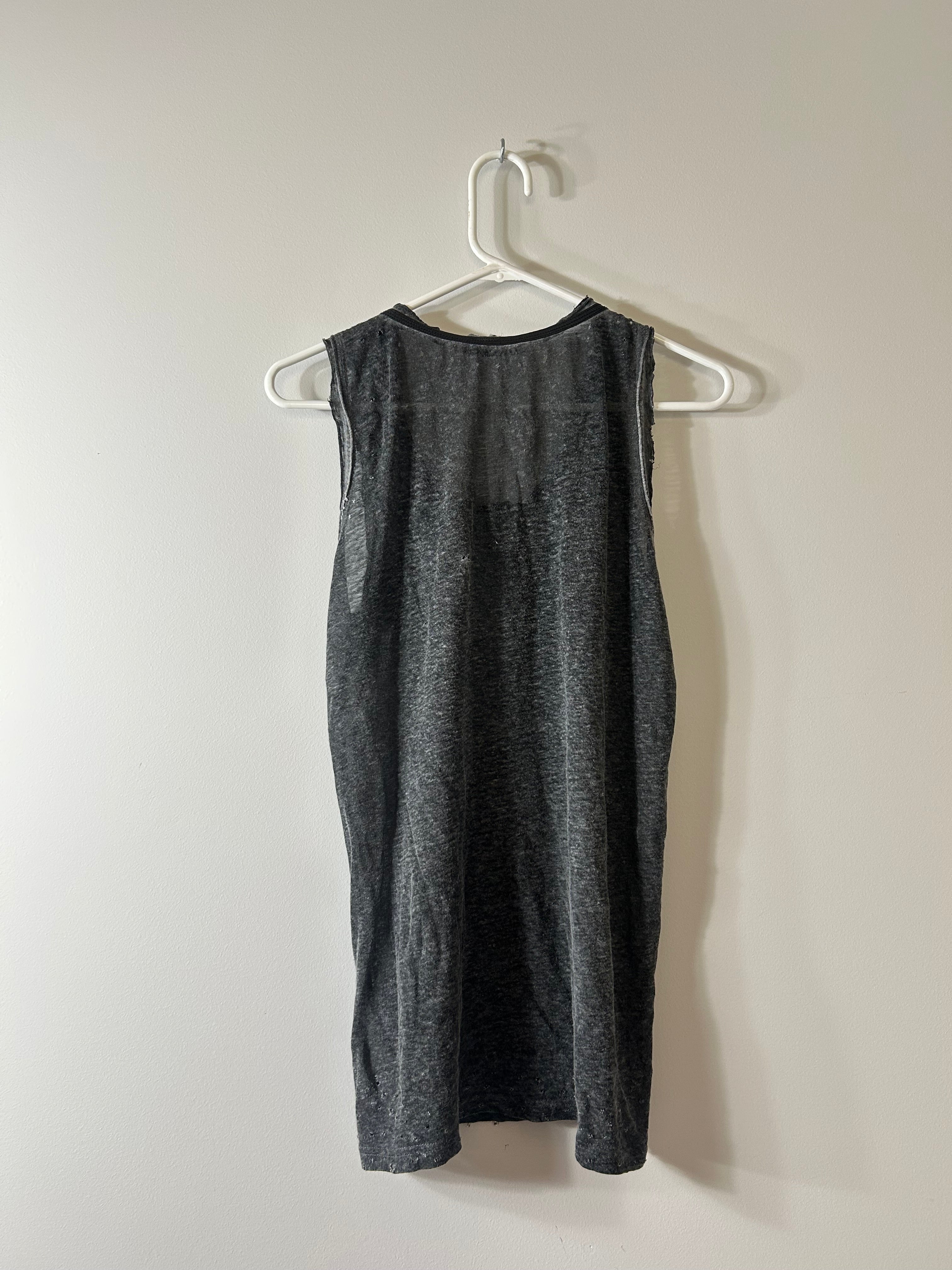 Balmain SS2011 Safety Pin Thrased Distressed Tank Top