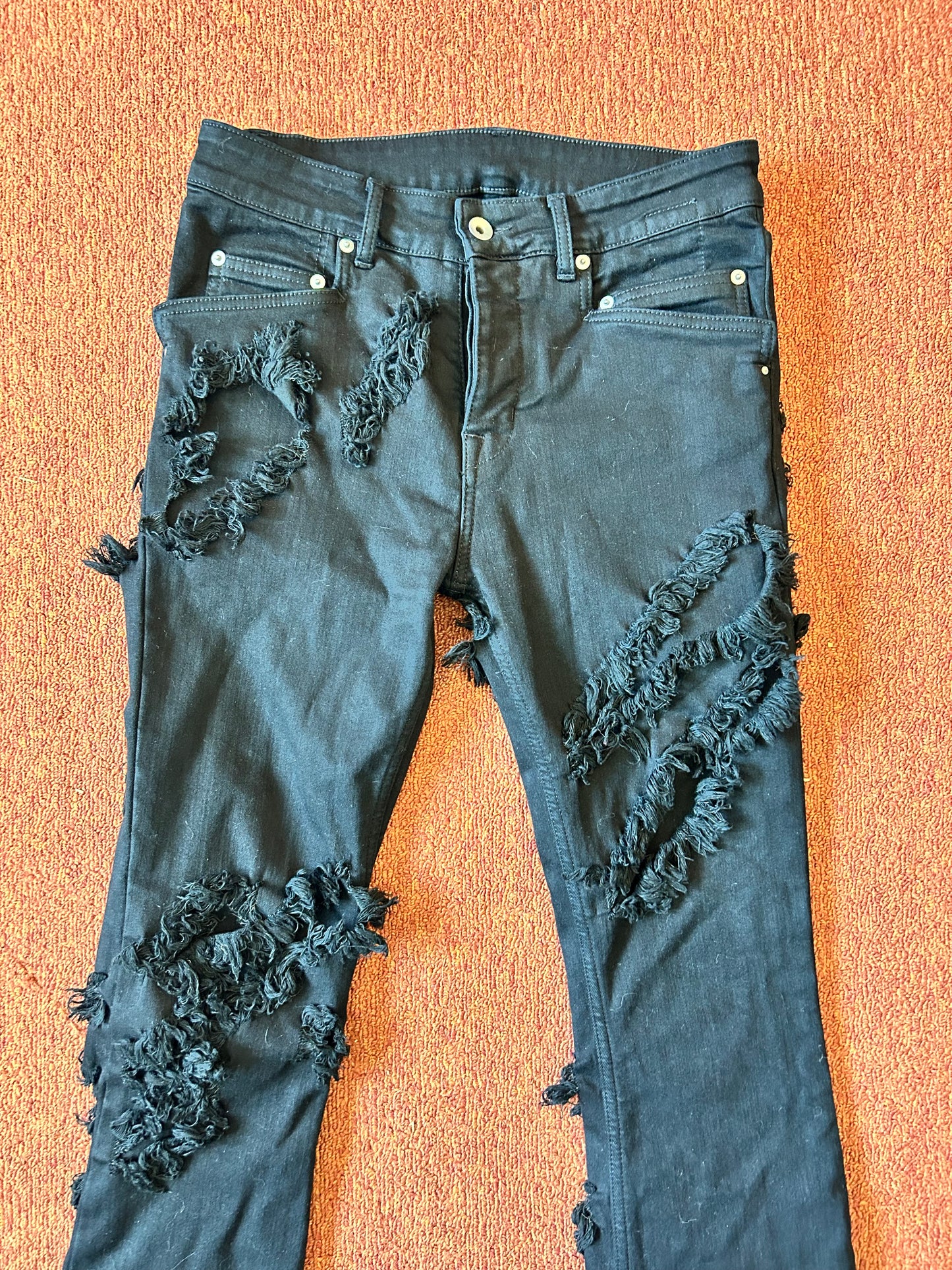 Rick Owens Slashed Tyrone Bootcut Jeans