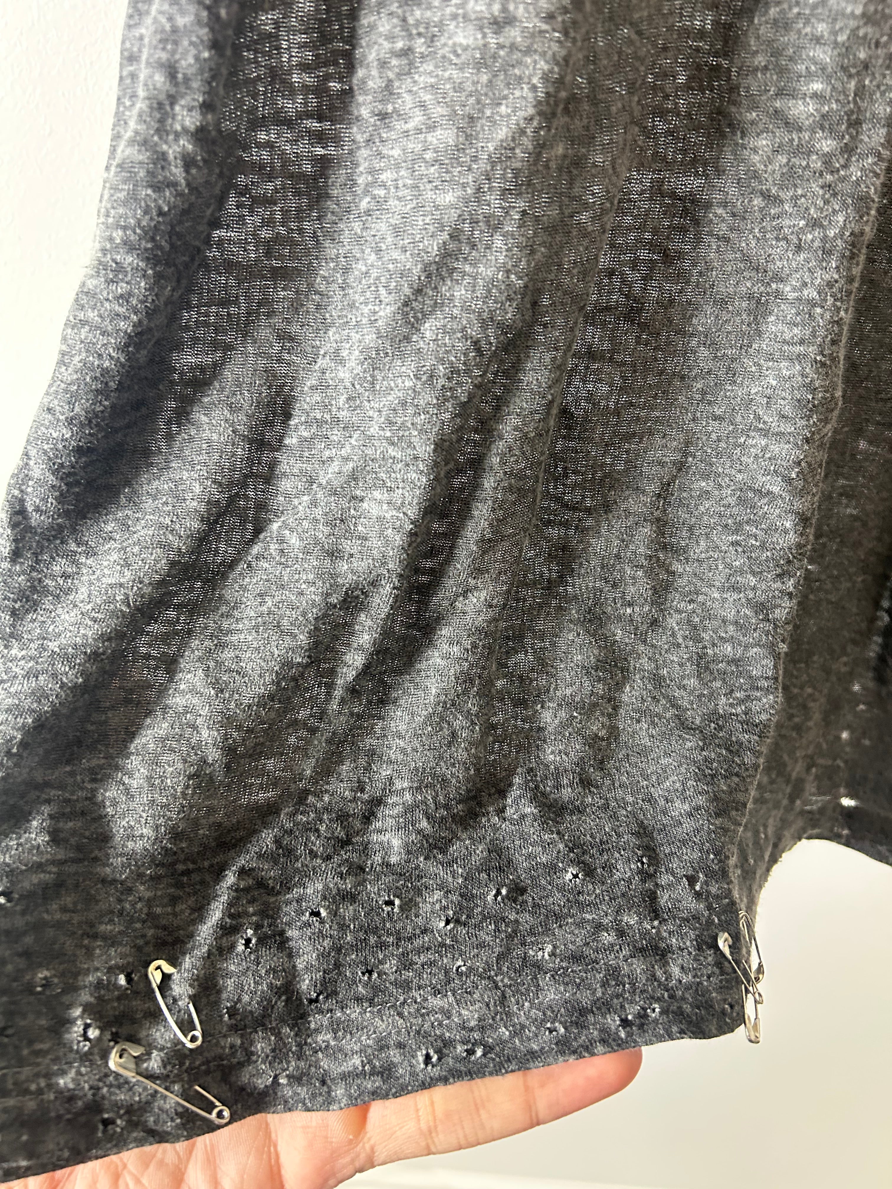 Balmain SS2011 Safety Pin Thrased Distressed Tank Top